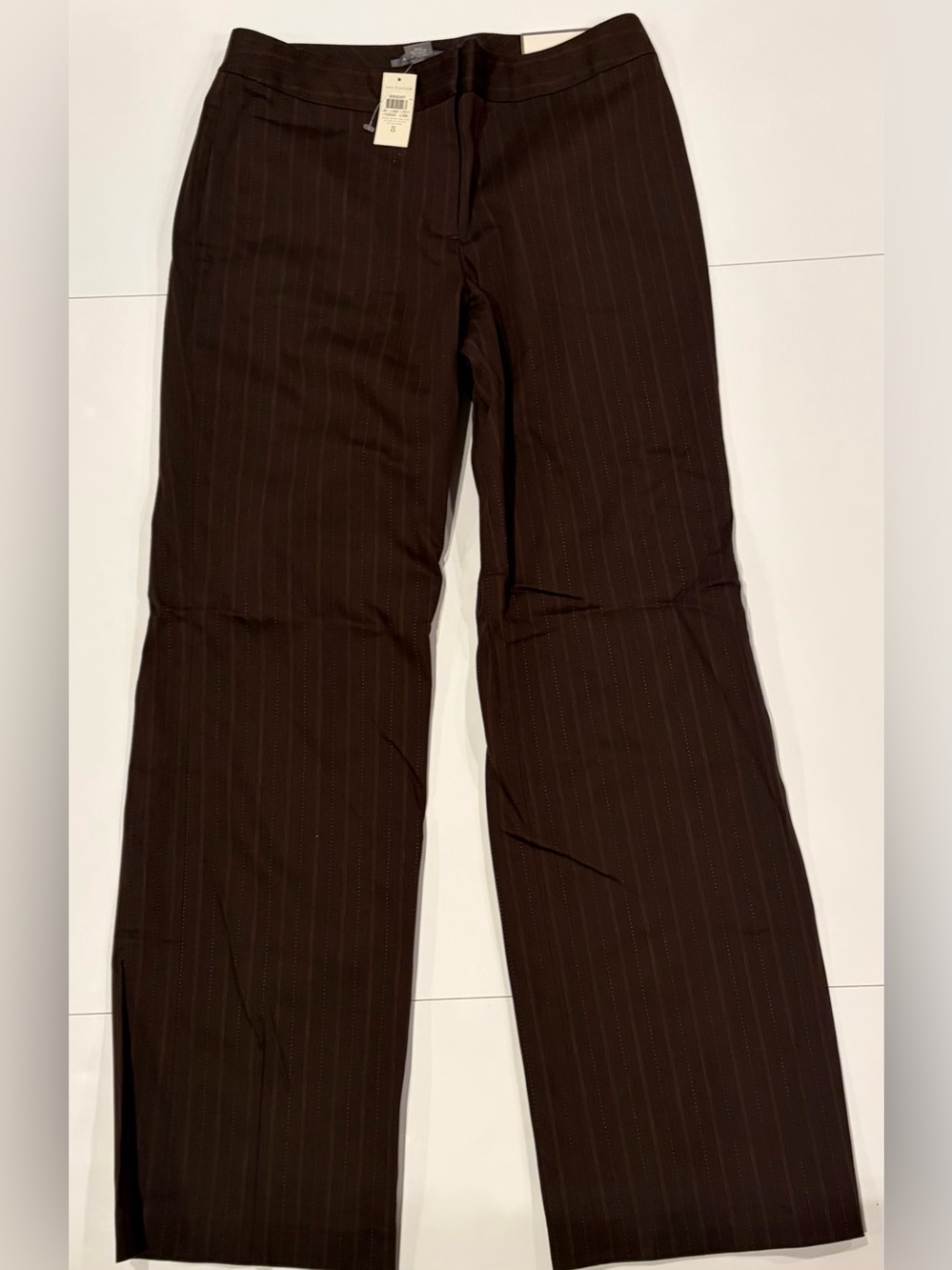 NWT Ann Taylor "Margo" Brown Pinstripe 2-Piece Pant Suit Set - Size 8 - Picture 13 of 14